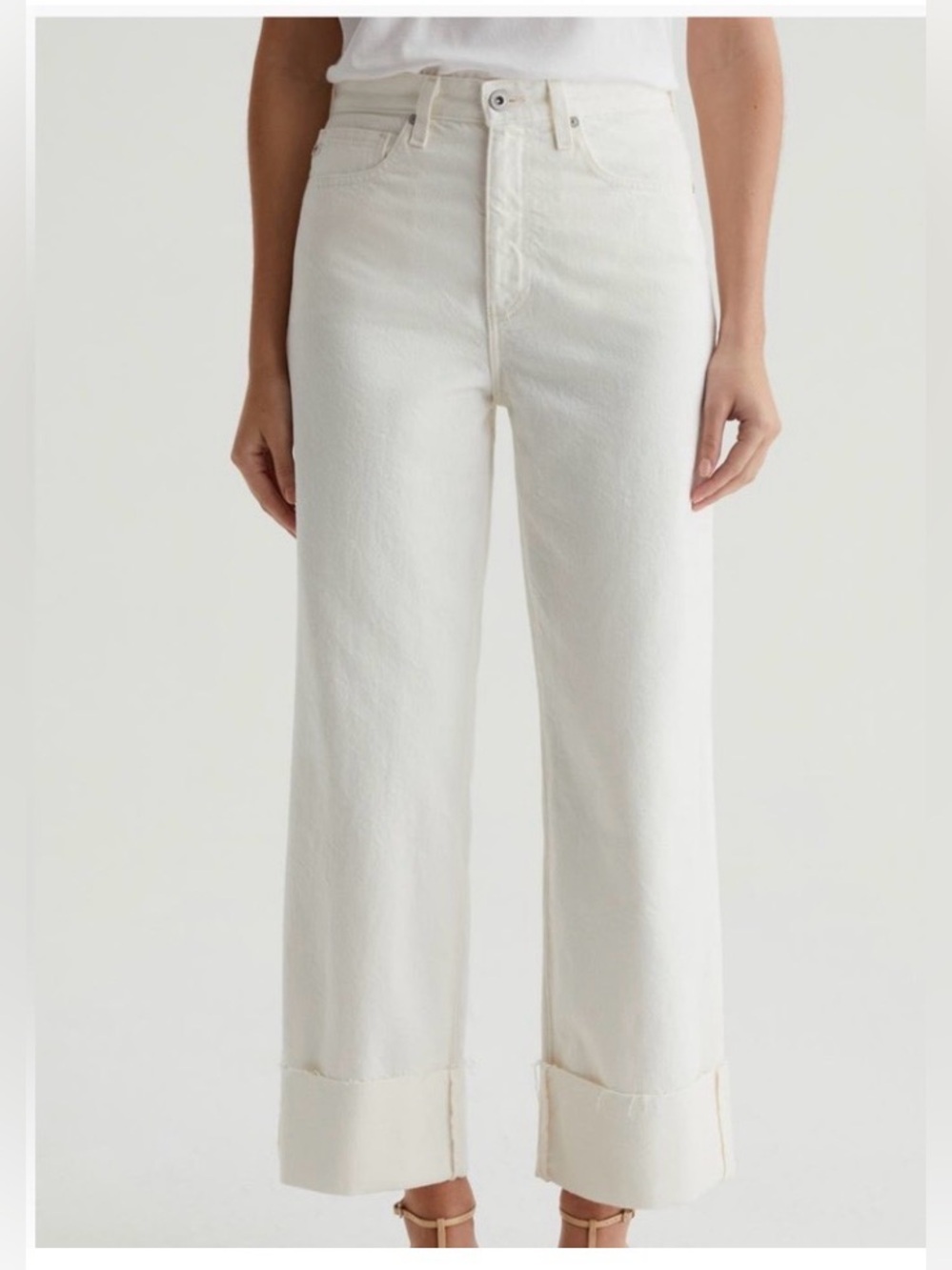 NWT AG Kora High Rise Wide Leg Jeans - Powder